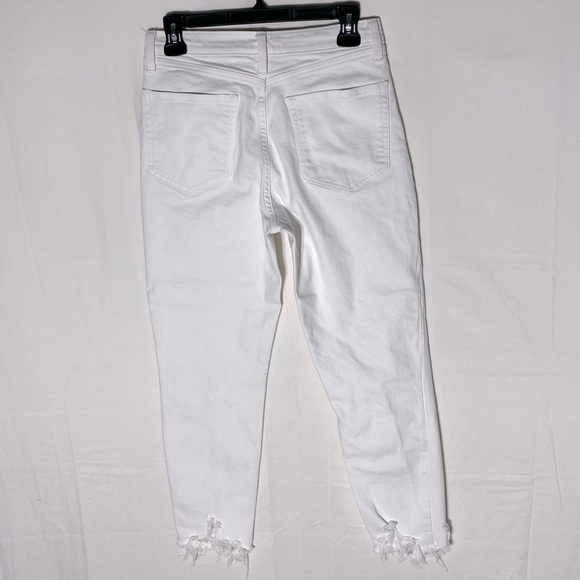 Gap White Cropped Exposed Button Fly Raw Hem Cigarette Jeans 6/28 - Picture 2 of 15